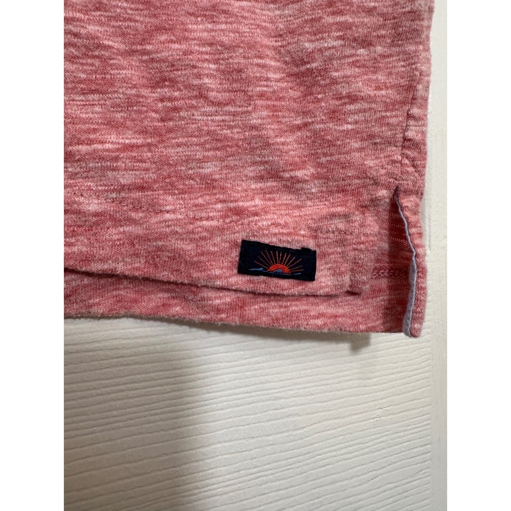 Faherty Brand Mens Heathered Red Short Sleeve Pocket Polo Shirt Large - Picture 3 of 5